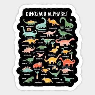 Dinosaurs Alphabet A-Z ABC Dino Identification Sticker